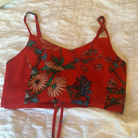 Lulus two piece tropical red dress - Picture 3 of 7